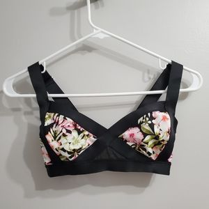 H&M Floral Bandage Bikini Top w/ Adjustable Straps